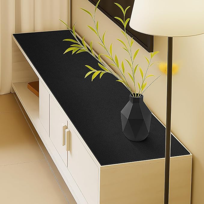 Warmstar Leather Table Cover 14 x96 Inch, 1.8MM Thick PVC Table Protector Waterproof, Desk Cover Protector Non-Slip Table Pad for Kitchen, Dresser, Gaming Desk,Dining Room Table