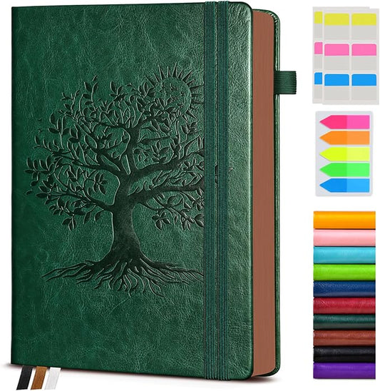 PAIBAS Vintage Leather Journal with 300 Numbered Pages,B5 Lined Journal for Men Women,Daily Journals for Writing,College Ruled Notebook for Work,School,Note taking,Travel Diary,Large (7" x 10")