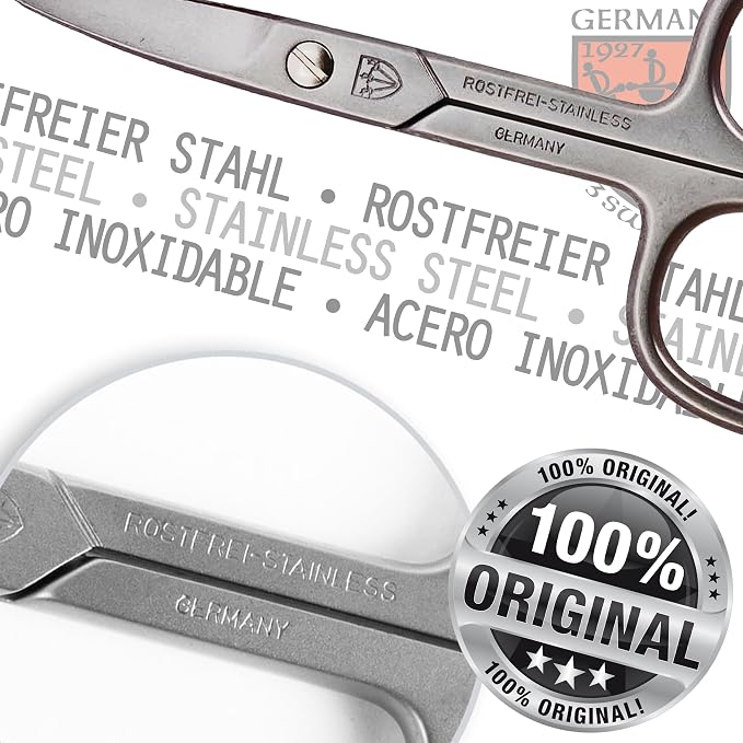 3 Swords Germany - brand quality STAINLESS STEEL INOX STRAIGHT NAIL SCISSORS (1 PIECE) with case for manicure pedicure - nail care by 3 Swords - Made in Germany
