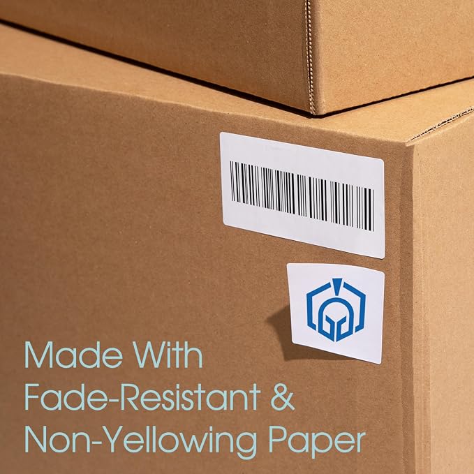 1.5" X 1" Matte White Printable Address Labels (30 Sheets, 1500 Labels) | Mailing Labels and Barcode Stickers for Laser & Inkjet Printers - Spartan Industrial Template R004