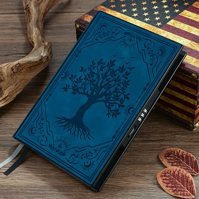 ZXHQ Diary with Lock, Hardcover(14.8 cm x 21 cm) Leather Lock Journal, Built-in Lock, 180° Lay Flat, Tree of Life Embossed Cover, 100 Gsm Thick Paper