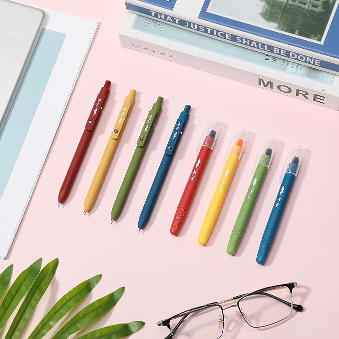 Mr. Pen- Bible Highlighters and Gel Pens, 8 Pack | Vibrant Colors Gel Highlighters No Bleed, Black Ink Gel Pens, Fast Dry and No Smear for Bible Journaling, Planner
