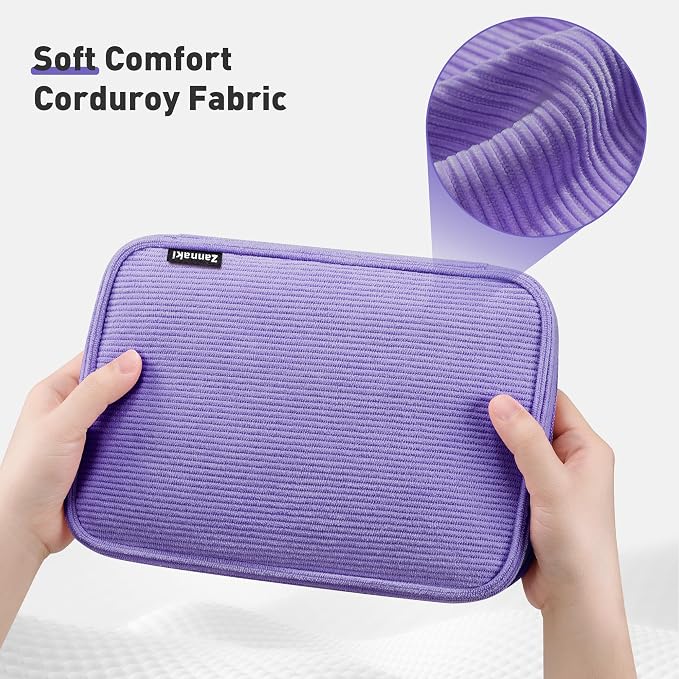Zannaki Large Capacity Pencil Pouch Organizer | Soft Corduroy Pencil Box for Girls Boys Teens | Cute Big Pen Bag with Multiple Zipper Pockets - Pencil Case Storage for Art Supplies & Stationery-Purple