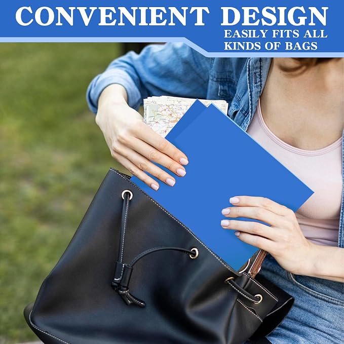 VZCPYTPM 50 Pack Royal Blue Folders with Pockets,2 Pocket File Folders | Fit Letter Size (8.5 x 11 Inch),Professional Design with Business Card Slot for Office and School Organization
