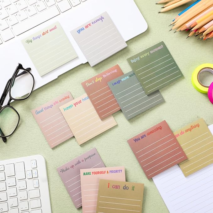 Yinder 24 Pcs Sticky Notes Gifts Bulk,Inspirational,Boho