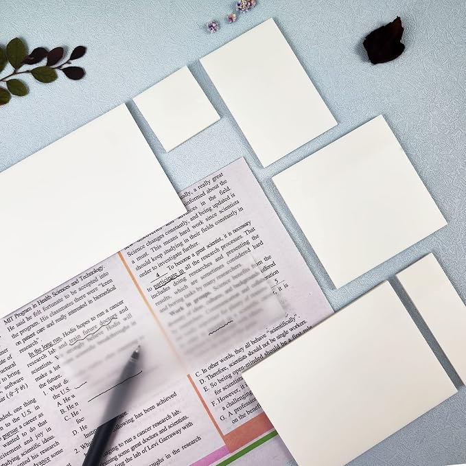 Transparent Sticky Notes 650 Sheets, Clear Sticky Notes, See Through Invisible Translucent Sticky Note for School, Office 13 Packs, (1.5"x1.5", 3"x1", 3"x2", 3"x3", 3"x4",3"x5")