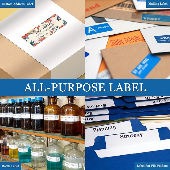 [200 Sheets 6000 Labels] BESTIKER Address Labels 1” x 2-5/8” Shipping Mailing Labels 30 per Page Printable FBA Barcode Label, Laser & Inkjet Printer Labels 30up White