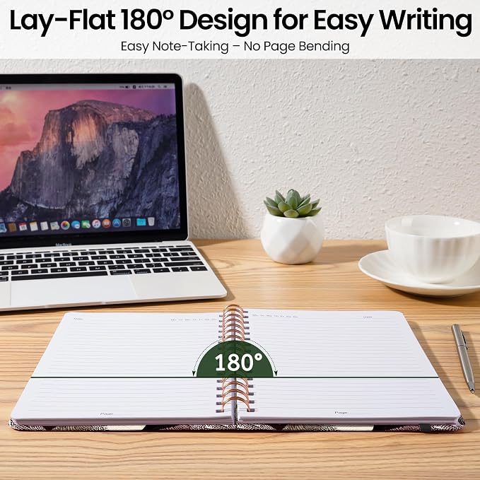 CICPAP Lined Spiral Journal Notebook, A5 College Ruled Notebook for Journaling, Note-Taking, and Daily Planning, Durable Hardcover with an Elegant Design, Forest Cranes