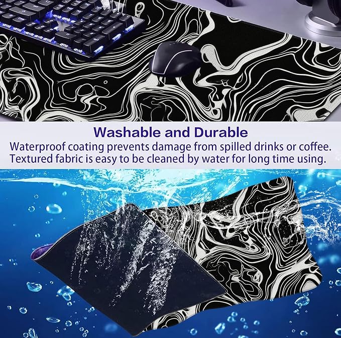 Marble Patterned XL Gaming Mouse Pad, Suitable for Office and Study Mouse Pads