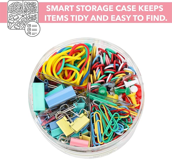 Mr. Pen- Paper Clips and Binder Clips, 272 PCS, Assorted Colors Medium | Small and Mini Binder Clips, Paper Clips Jumbo, Jumbo and Small Paper Clips, Rubber Bands, Assorted Binder Clips