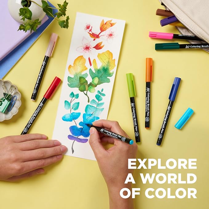 SAKURA XBR-24SA 24-Piece Koi Assorted Coloring Brush Pen Set