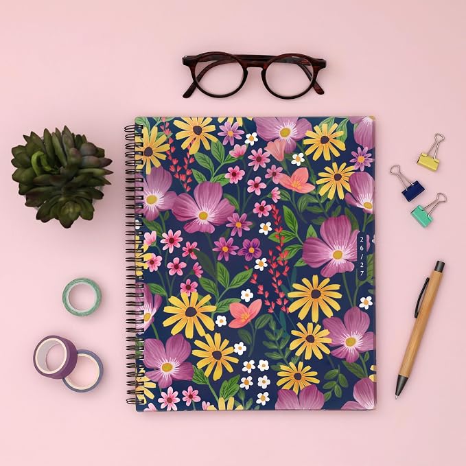 Blue Sky 2026-2027 Weekly & Monthly Academic Planner, 8.5"x11", Gail | July 2026 - June 2027, Flexible Cover From Recycled Plastic, Wirebound, Laminated Tabs, Storage Pocket, Academic Year
