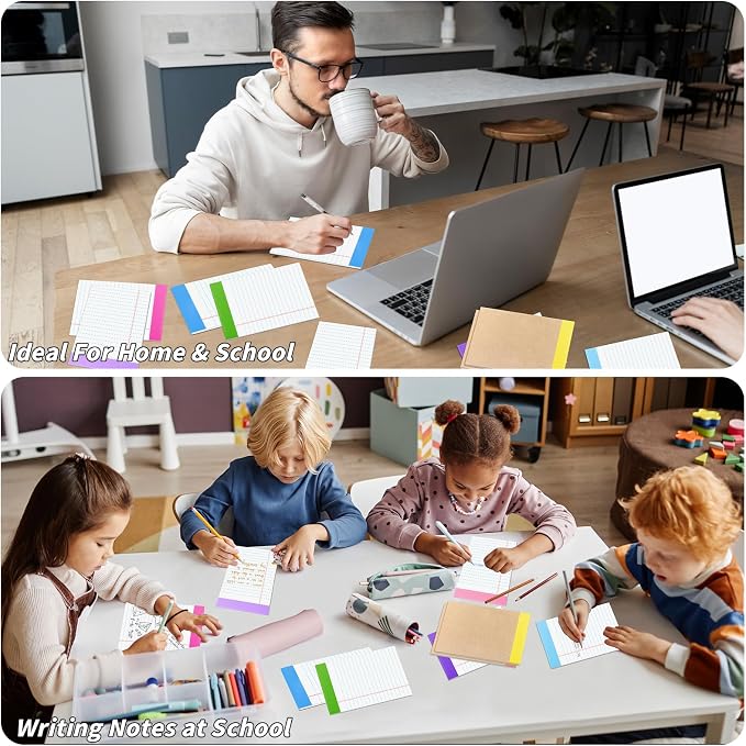 36 Pack Legal Pads 5 x 8 Inch Rainbow Notepads Wide Ruled Writing Pads | Wide Ruled Perforated Writing Pads for Office, School & Daily Notes; Colorful Memo Paper for Lists, Planning and Organization