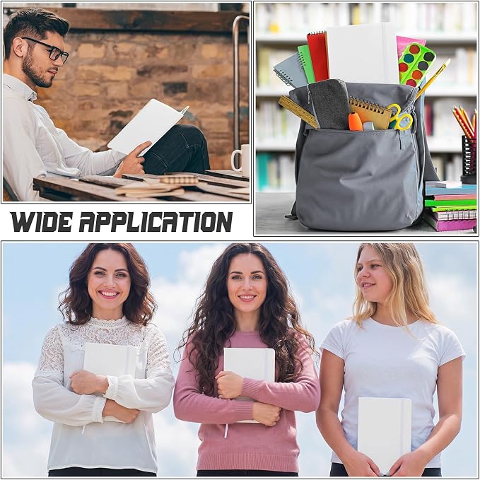 Honoson 40 Pack A5 Lined Journal Notebooks Hardcover Executive Notebook 5.5" x 8.3" PU Leather Wide Ruled Journals Bulk 160 Pages for Back to School Supplies Office Business Home (White)
