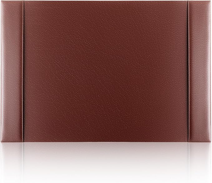 26.5 x 17.3 Inch Leather Desk Pad Protector with Side Rails, Executive Office Desk Mat for Home Workspace, Writing Surface, Mouse & Keyboard Pad, Elegant Gift for Men Dad Husband(Brown)