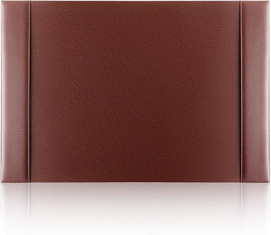 26.5 x 17.3 Inch Leather Desk Pad Protector with Side Rails, Executive Office Desk Mat for Home Workspace, Writing Surface, Mouse & Keyboard Pad, Elegant Gift for Men Dad Husband(Brown)