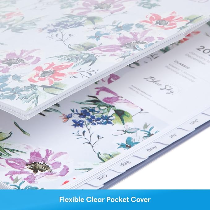 Blue Sky 2027 Weekly & Monthly Planner Calendar, 8.5"x11", Laila | January 2027 - December 2027, Clear Pocket Cover, Durable Twin Wire Binding, Laminated Tabs, Storage Pocket