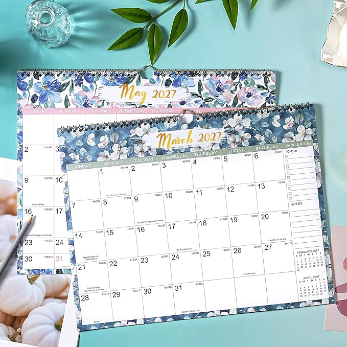 Calendar 2026-2027, 15" x 11.5", Jul 2026 - Dec 2027 with To-do List | 2026-2027 Wall Calendar, 2027 Calendar , 18 Months Wall Calendar Large with Hook, Notes, Perfect for Organizing