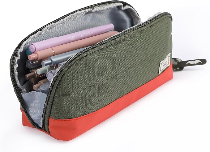 Mr. Pen- Wide-Opening Pencil Case, Triangle Design | Compact & Spacious Pencil Cases with 5 Mesh Pockets, Bag Pouch, Box Organizer for Students, School Supplies, Aesthetic Supply