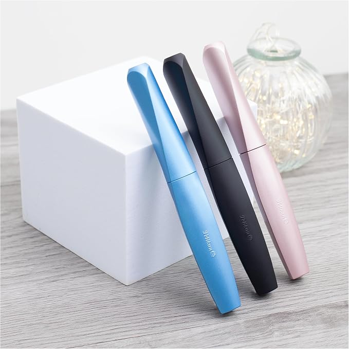 Pelikan Twist Fountain Pen with 1 Ink Cartridge, Medium Nib, Girly Rose, Boxed (806251)