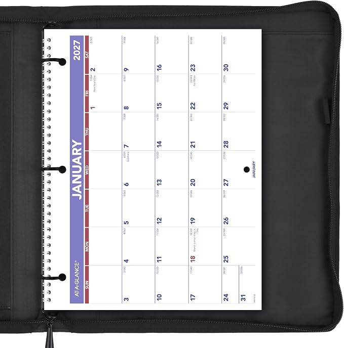 AT-A-GLANCE 2027 Wall Calendar, 8.5" x 11" Planner, Fits 3-ring Binder, Unruled Blocks, Monthly (PM1702827)