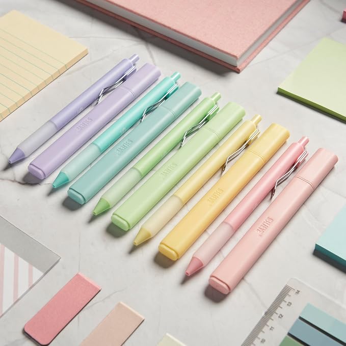 BLIEVE - Aesthetic Highlighters and Gel Pens With Soft Ink and Chisel Tip, Bible Highlighters and Pens No Bleed, Dry Fast Easy to Hold, for Bible Journaling Planner School Supplies (CANDY)