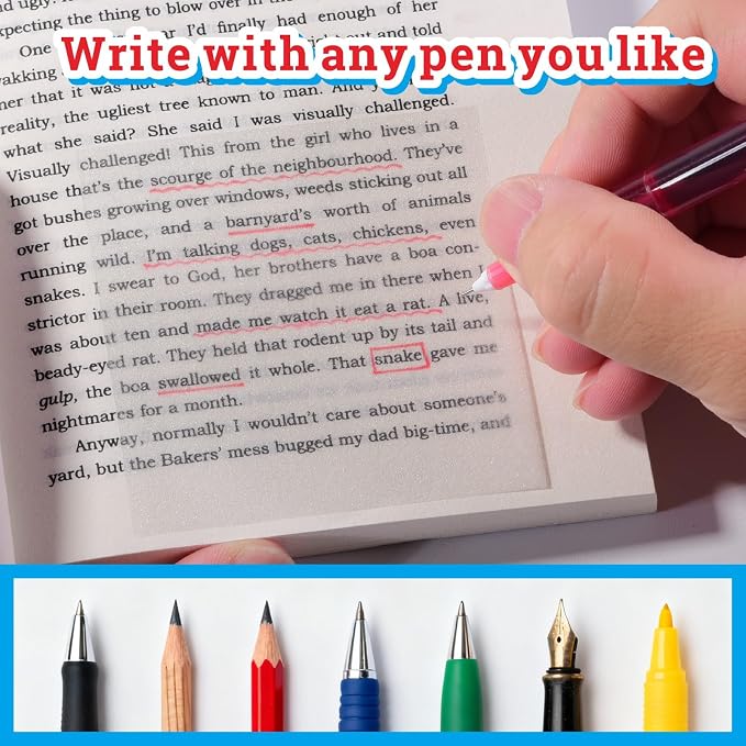 Gel Pen Friendly Colored Transparent Sticky Notes - Translucent Matte Pastel Pads for Study, 5 Bright Colors, 3x3 in, 5 Pads 250 Sheets, Quick Dry Smudge-Free