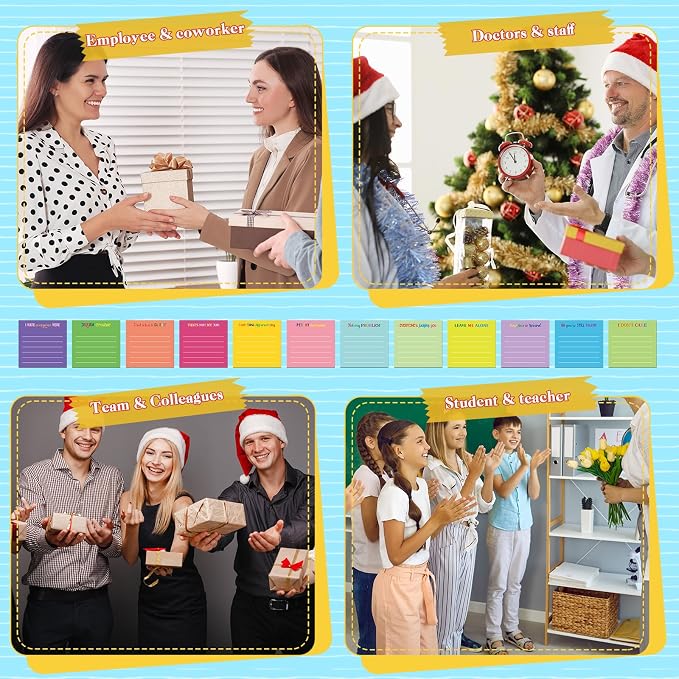 Yinder 24 Pcs Sticky Notes Gifts Bulk,Funny,Dark Color