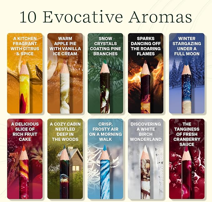 Lifelines Scented Colored Pencils, 10-Pack Winter - Rub & Sniff Color Pencils Infused with Essential Oil Blends for Arts & Crafts, Coloring Books & School Supplies | Rub & Sniff Color Pencil Set Infused with Essential Oil Blends for Arts & Crafts, Colo...