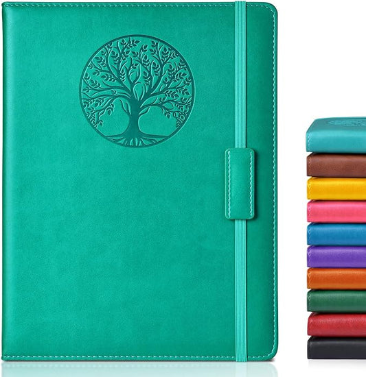 Biuwory B5 Leather Journal Notebook, 256 Lined Pages, Hardcover 7.8"×10.2" | Large Vintage Journal for Women Men,Work,School,Business,Travel Diary,Note taking,College Ruled Writing,Daily Journaling