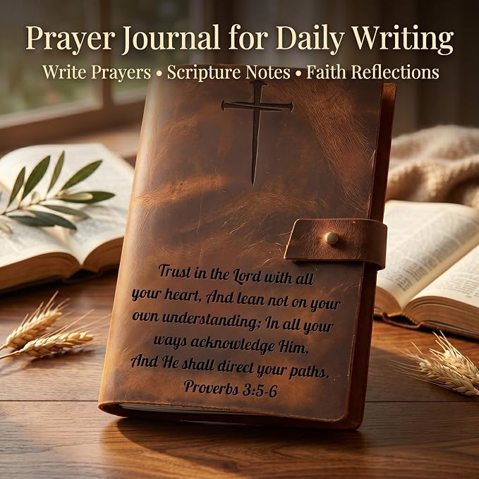 Personalized Leather Journal – Custom Engraved Refillable A5 Leather Notebook for Men & Women – Vintage Writing, Travel & Prayer Journal Gift – Customized Journals & Notebooks