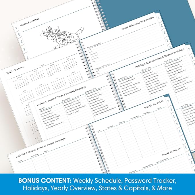 Blue Sky 2026-2027 Weekly & Monthly Academic Planner, 8.5"x11" Ditsy Dapple | July 2026 - June 2027, Clear Pocket Cover, Wirebound, Laminated Tabs, Storage Pocket, Academic Year