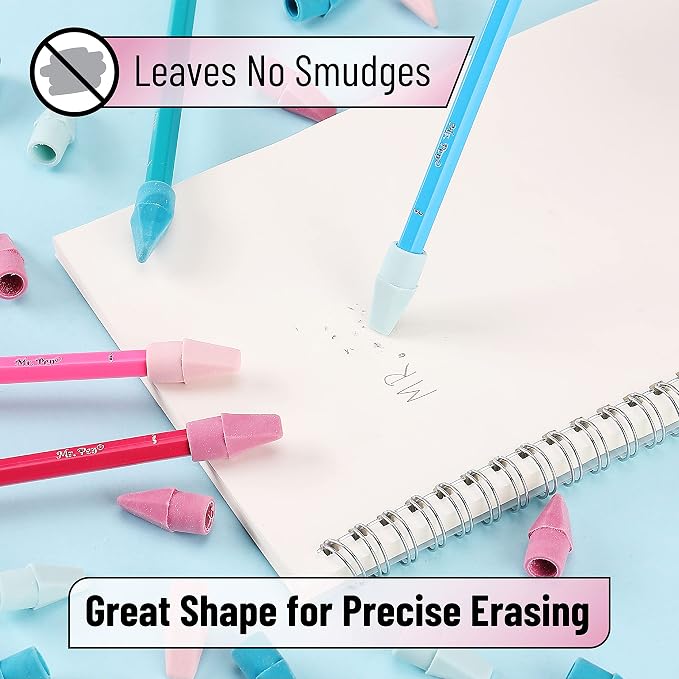 Mr. Pen- Pencil Erasers Toppers, 1000 Pack, Colorful, Latex Free, No Smudge | Mr Pen Erasers for Pencils