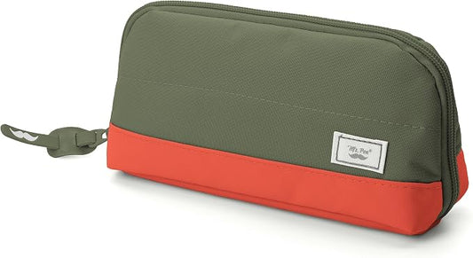 Mr. Pen- Wide-Opening Pencil Case, Triangle Design | Compact & Spacious Pencil Cases with 5 Mesh Pockets, Bag Pouch, Box Organizer for Students, School Supplies, Aesthetic Supply