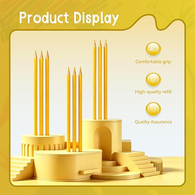 12 Piece Yellow Colored Pencils Set with Sharpener, Pre-Sharpened Professional Wooden Art Pencils for Artists Drawing and Sketching, Premium Colored Tone Supplies Delivering Detailed Painting(Yellow)