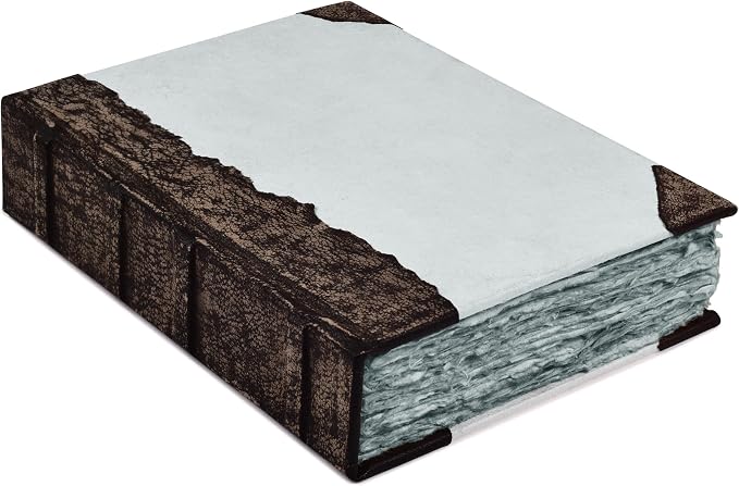 Rustic Vintage Leather Bound Journal - 200 Pages Handmade Antique Deckle Edges Watercolor Paper - Book of Shadows/Spell - Writing Notebook Sketchbook for Women and Men - 10''x7'', Grey