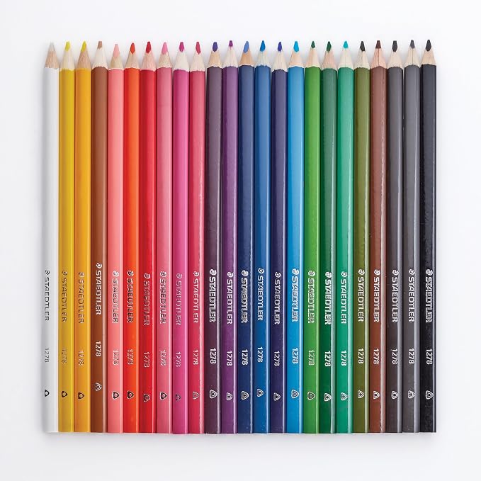 STAEDTLER Triangular Colored Pencils, Metal Tin of 24 Colors, Coloring Pencils for School, Art, Crafts - Art Supplies for Beginners, Students, Hobbyists