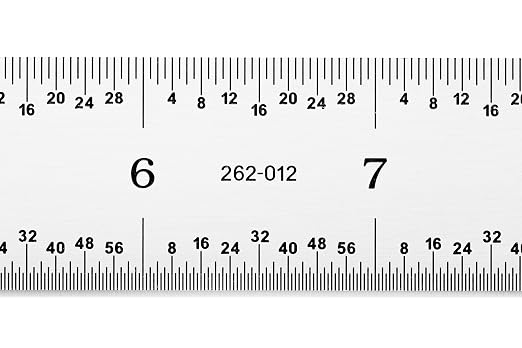 PEC Tools Rigid Metal Ruler, 12"/300mm High-Precision Steel Rule with Satin Chrome Finish, English & Metric Graduation (1/32", 1/64", 0.5mm, 1.0mm), Fully Hardened and Tempered, Made in USA