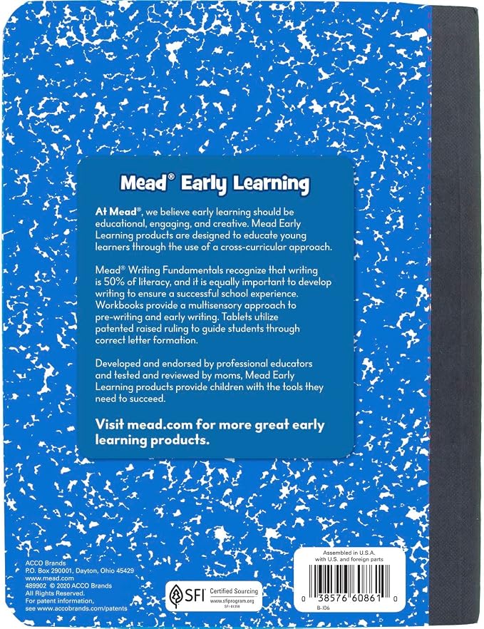 Mead Primary Composition Book, Primary Ruled Journal, Grades K-2, 7-1/2" x 9-3/4", 100 Sheets per Comp Book, Assorted Colors (610053-ECM) (Pack of 12)