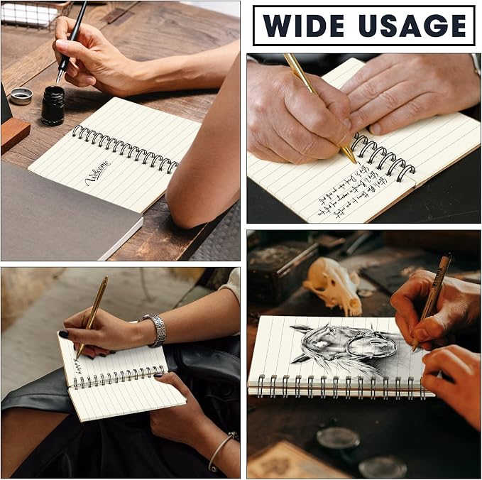 Jutom 18 Pcs Small Spiral Notebooks Memo Pads 3x5 Bulk Small Pocket Notepads Back to School Supplies Mini Notebook with Lined Mini Journals for Office & Work, 120 Pages (Kraft Color)