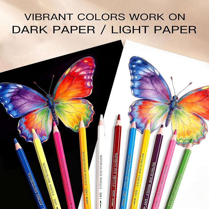 rubens Watercolor Pencils Sets, 36 Counts Soft Core Colored Pencils, Professional Artist Watercolor Pencils, Water Soluble Colors Pencils In A Metal Box for Adult Coloring, Drawing, Sketching