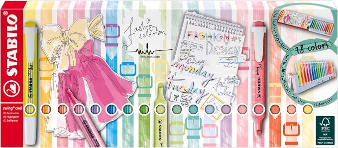 STABILO - swing cool - Highlighter - Deskset of 18 - Assorted colors