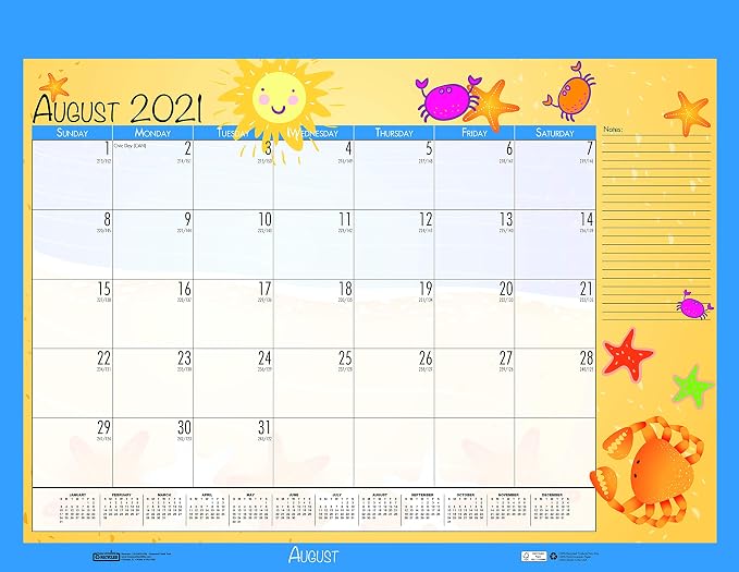 House of Doolittle 2021 Monthly Seasonal Desk Pad Calendar, 18.5 x 13 Inches, January - December (HOD1396-21)