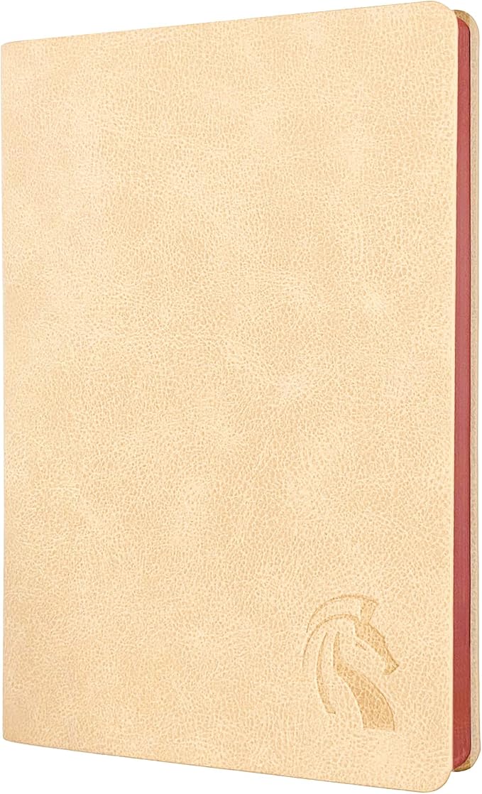 LeStallion Nice White Journal Lined - Luxury Soft Cover White Notebook, Diary - 120 GSM Premium Writing Paper - 200 Numbered Pages - A5 High End Ruled Journal - Lined Leather Journal For Women & Men