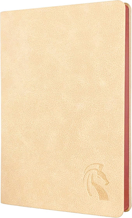 LeStallion Nice White Journal Lined - Luxury Soft Cover White Notebook, Diary - 120 GSM Premium Writing Paper - 200 Numbered Pages - A5 High End Ruled Journal - Lined Leather Journal For Women & Men