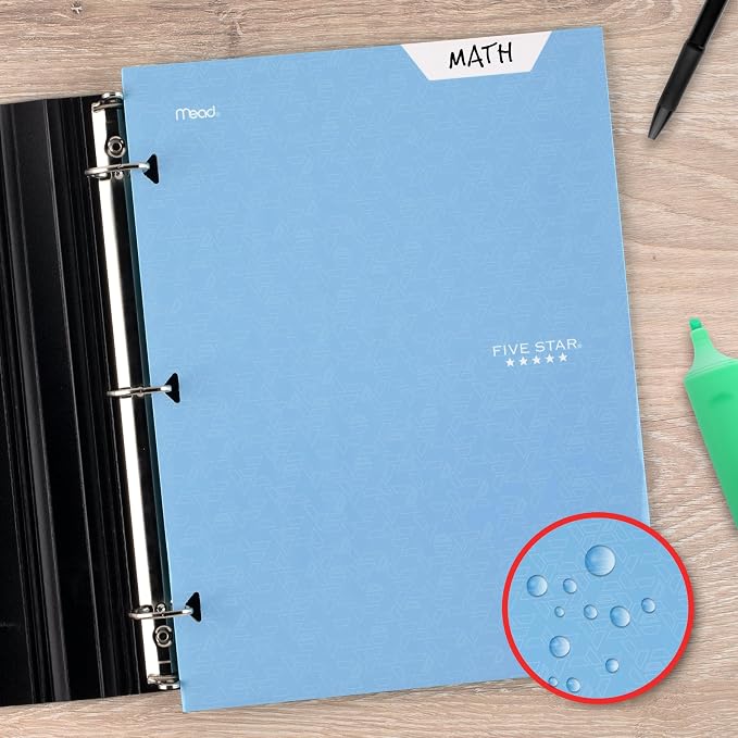 Five Star 4-Pocket Folder, 6 Pack, Paper Folder, Fits 3-Ring Binders, Holds 8-1/2" x 11" Paper, Assorted Colors (38058)