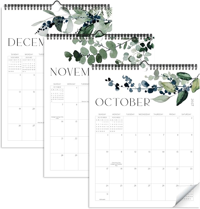 Aesthetic 2026-2027 Wall Calendar - Runs from June 2026 Until December 2027 - The Perfect Modern Greenery Calendar Planner for Easy Organizing