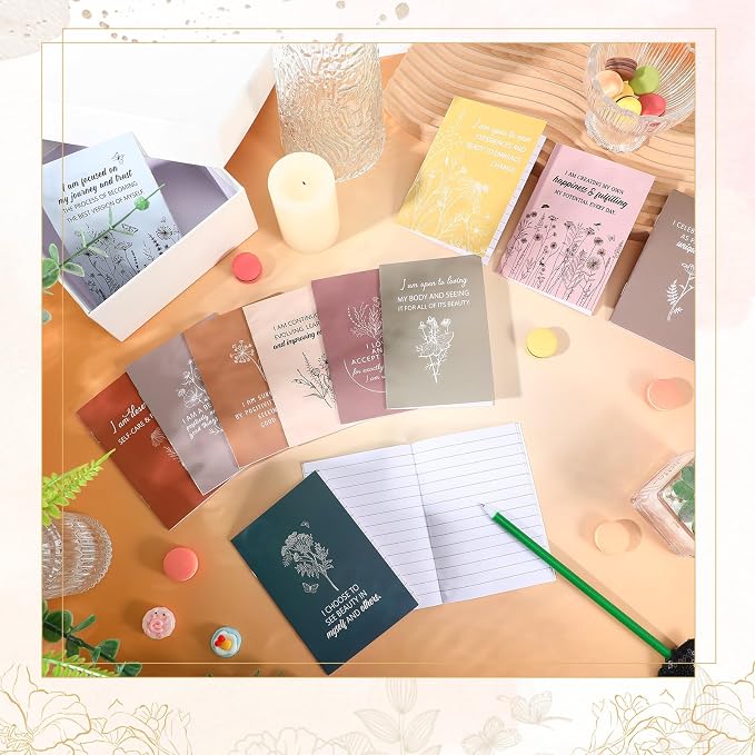 Tatuo 24 Pcs Positive Affirmation Notebooks Inspirational Notebook Small Motivational Encouragement Notepads Daily Affirmations Journal for Women Men Adult Party Favor Coworker(Vibrant)