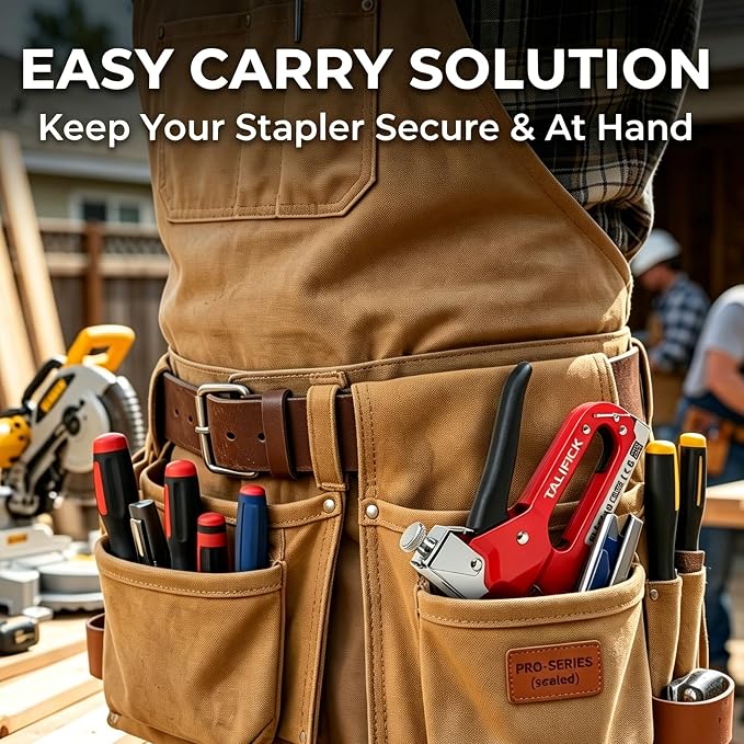 Heavy Duty Manual Staple Gun, Adjustable Stapler with 1000 Staples