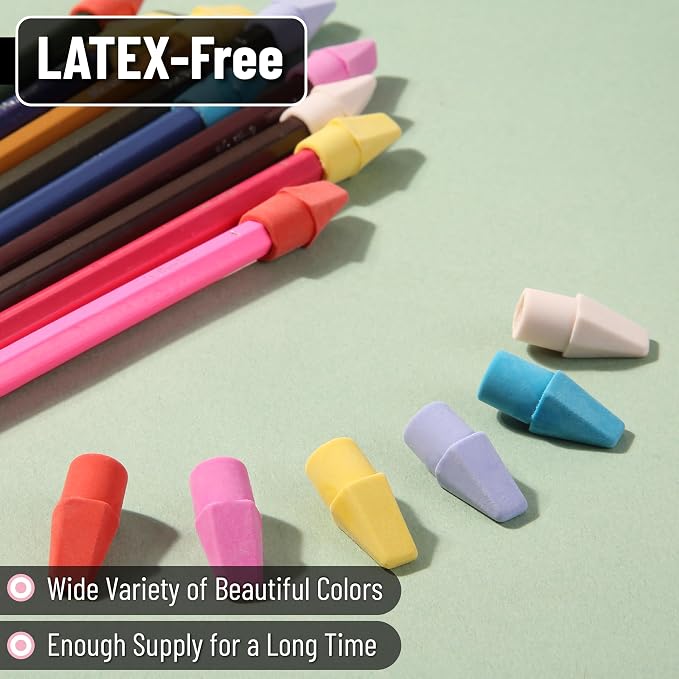 Mr. Pen- Pencil Erasers Toppers, 120 Pack, Colorful, Latex Free, No Smudge | Mr Pen Erasers for Pencils, Pencil Top Erasers, Eraser Caps, Eraser Tops